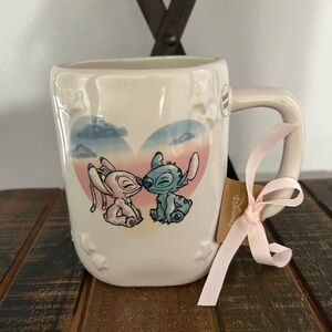 Rae Dunn Disney Stitch And Angel COSMIC CONNECTION Mug With Stars NEW